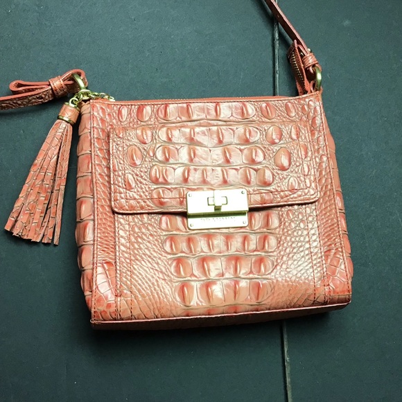 Brahmin Handbags - Brahmin Coral Mimosa Croc Embossed Crossbody